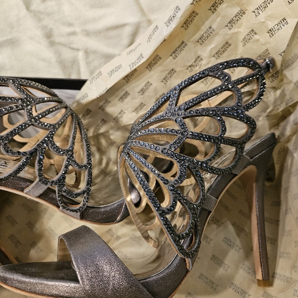 Badgley Mischka Rhinestone Butterfly Steletto high heels 7.5 new - Picture 8 of 16
